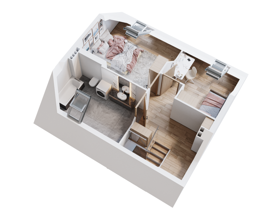 Poddasze z jedną sypialnią